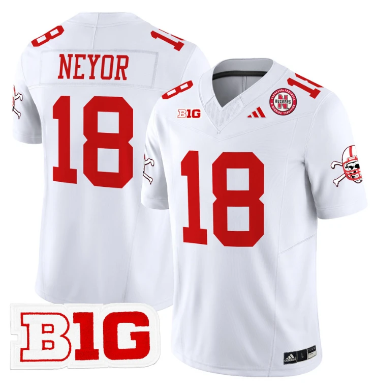 Isaiah Neyor Jersey #18 Nebraska Cornhuskers 2024 Vapor V2 Football White by My Store