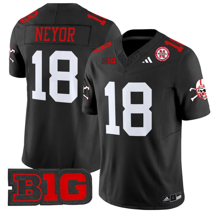 Isaiah Neyor Jersey #18 Nebraska Cornhuskers Vapor Limited Football Black by My Store