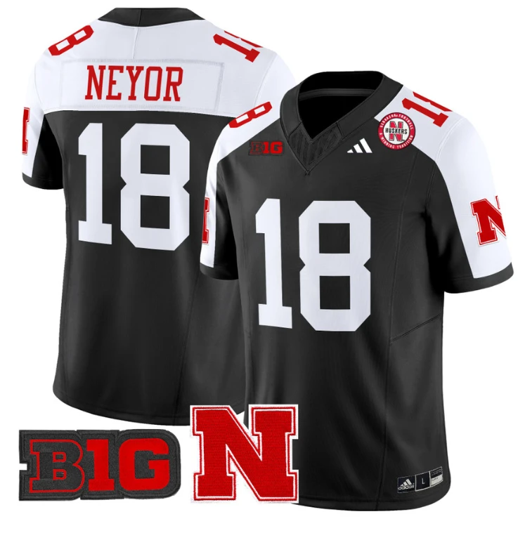 Isaiah Neyor Jersey #18 Nebraska Cornhuskers Vapor Limited Football Black Alternate by My Store