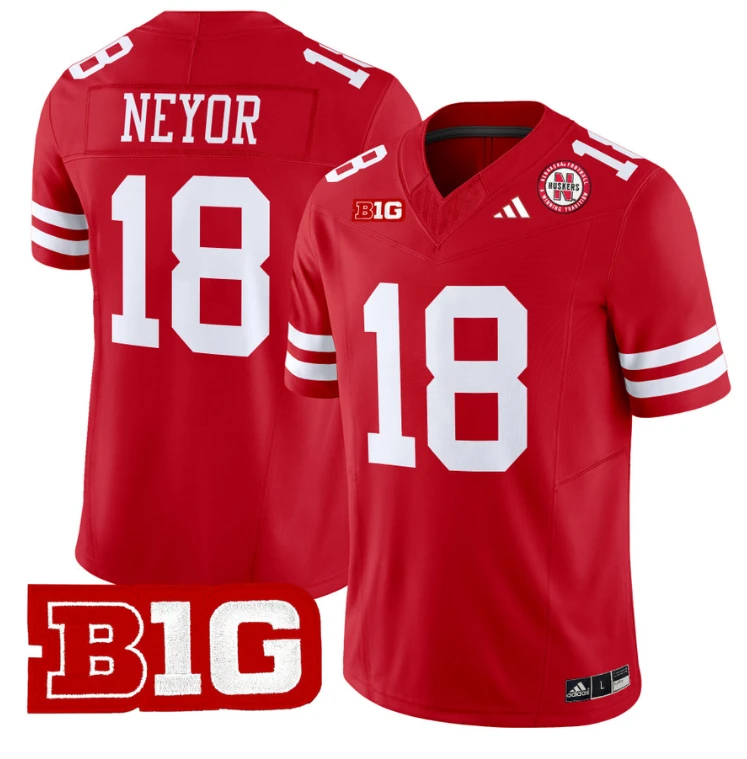 Isaiah Neyor Jersey #18 Nebraska Cornhuskers Vapor Limited Football Scarlet by My Store