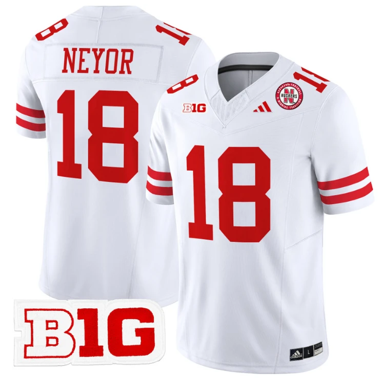 Isaiah Neyor Jersey #18 Nebraska Cornhuskers Vapor Limited Football Whtie by My Store