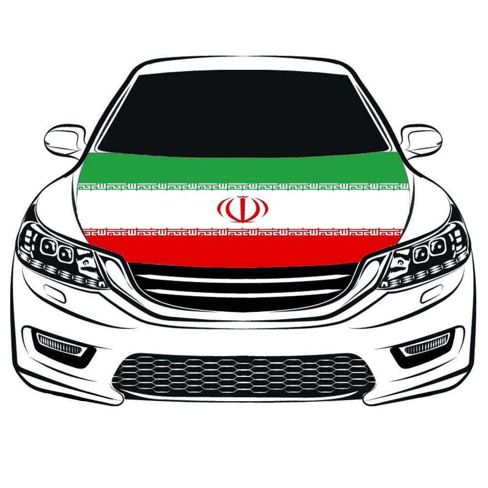 Car Hood Cover Iranian Flag ,Engine Banner Flag of Iran ,3.3X5ft,6X7FT 100% Polyester Elastic Fabrics Can be Washed Suitable for large SUV and Pickup Trucks by flagsshop