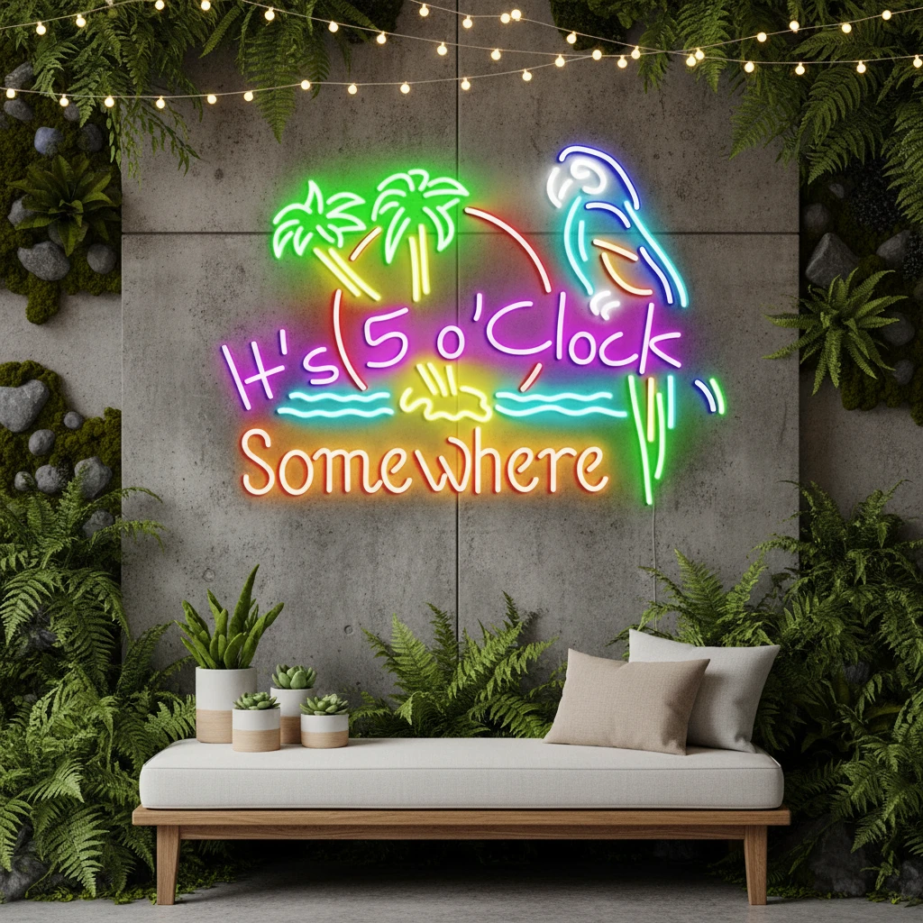 It's 5 O'clock Somewhere Neon Sign Shop Home Wall Decor Sign by Neonchics