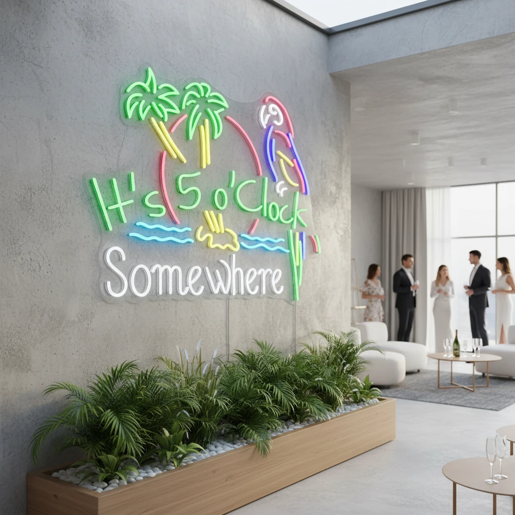 It's 5 O'clock Somewhere Neon Sign Shop Home Wall Decor Sign by Neonchics