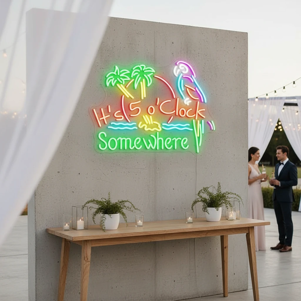 It's 5 O'clock Somewhere Neon Sign Shop Home Wall Decor Sign by Neonchics