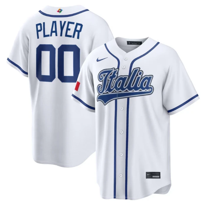 Italy 2026 World Baseball Classic White Custom Jersey - All Stitched by My Store