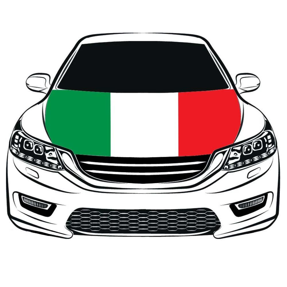 Bandiera d'Italia，Car Hood Cover Italian flag ,Engine Banner Flag of Italy ,3.3X5ft,/6X7FT 100% Polyester Elastic Fabrics Can be Washed Suitable for large SUV and Pickup Trucks by flagsshop