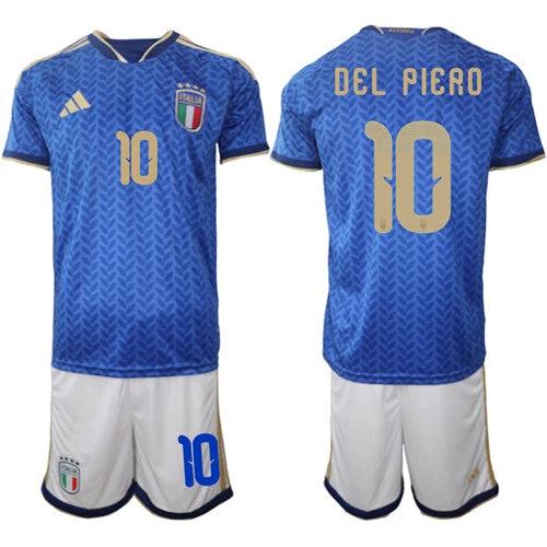 Italy #10 DEL PIERO Jerseys National Team x World Cup 2026 Home Blue On Field Soccer by Soccer Jersey
