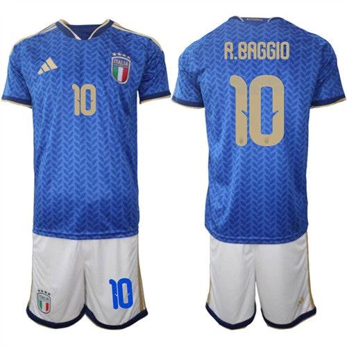 Italy #10 R.BAGGIO Jerseys National Team x World Cup 2026 Home Blue On Field Soccer by Soccer Jersey