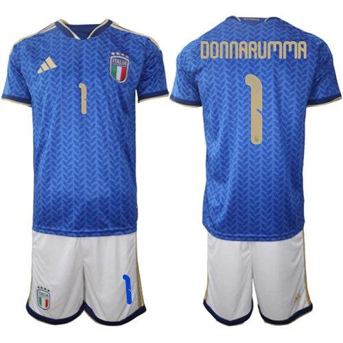 Italy #1 DONNARUMMA Jerseys National Team x World Cup 2026 Home Blue On Field Soccer by Soccer Jersey