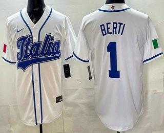Italy #1 Jonathon Berti White 2026 World Baseball Classic Cool Base Jersey by My Store