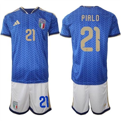 Italy #21 PIRLO Jerseys National Team x World Cup 2026 Home Blue On Field Soccer by Soccer Jersey