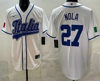 Italy #27 Aaron Nola White 2026 World Baseball Classic Cool Base Jersey by My Store