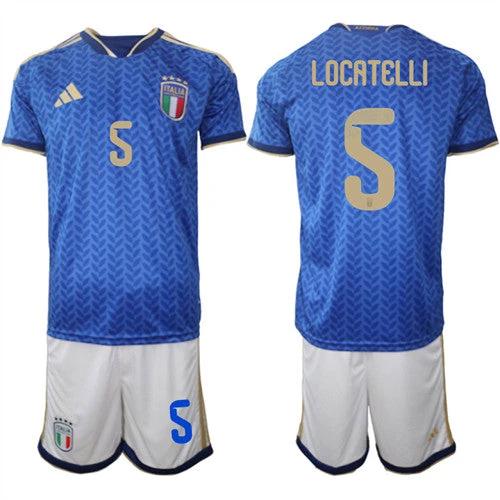 Italy #5 LOCATELLI Jerseys National Team x World Cup 2026 Home Blue On Field Soccer by Soccer Jersey