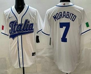 Italy #7 Nick Morabito White 2026 World Baseball Classic Cool Base Jersey by My Store