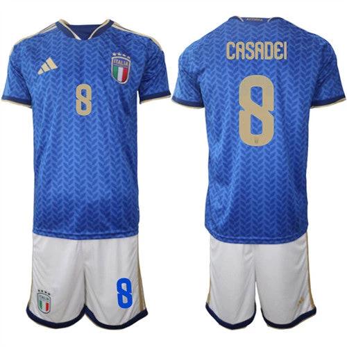 Italy #8 CASADEI Jerseys National Team x World Cup 2026 Home Blue On Field Soccer by Soccer Jersey