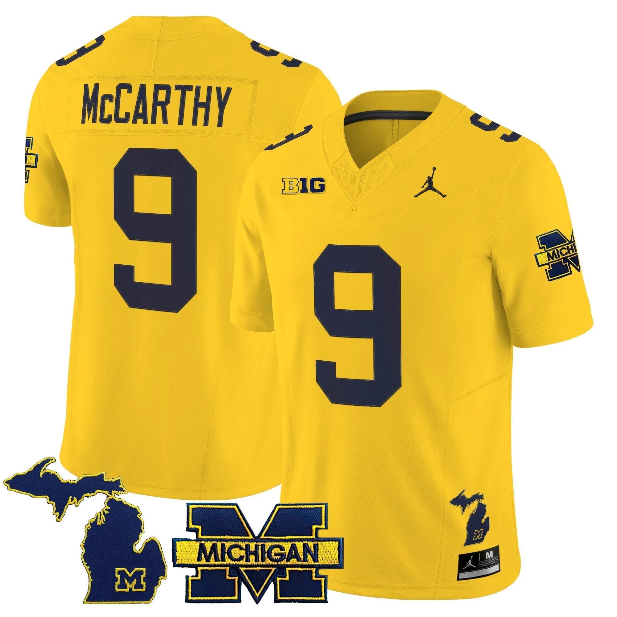 J.J. McCarthy Jersey #9 Michigan Wolverines 2025 Vapor Stitched Maize by NCAA Football Jersey