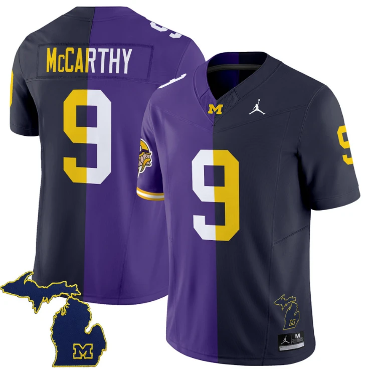 J.J. McCarthy Jersey #9 Michigan Wolverines Split Vapor Limited Football by NCAA Football Jersey