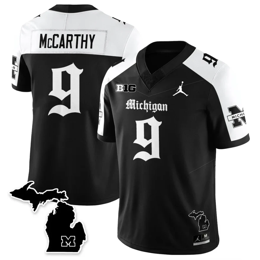J.J. McCarthy Jersey #9 Michigan Wolverines Gothic Vapor Stitched by My Store NCAA Football Jerseys