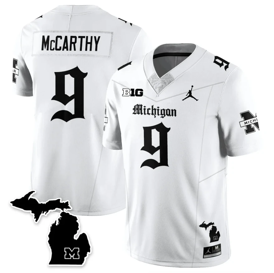 J.J. McCarthy Jersey #9 Michigan Wolverines Gothic Vapor Stitched by My Store NCAA Football Jerseys
