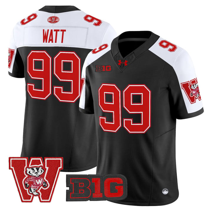 J.J. Watt Jersey #99 Wisconsin Badgers Throwback Stitched by My Store NCAA Football Jerseys