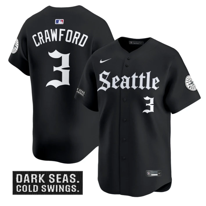 J.P. Crawford Jersey #3 Seattle Mariners Deep Sea Gothic Edition Limited Stitched Black by My Store