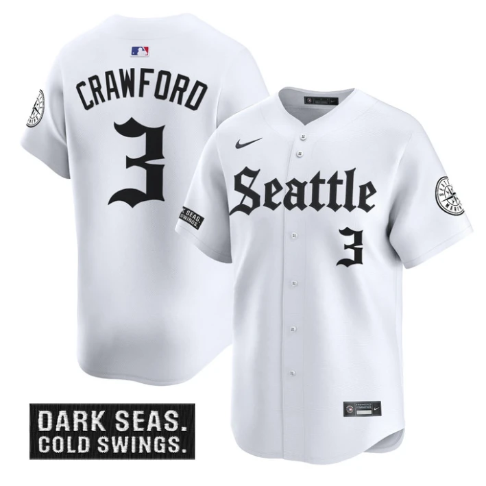 J.P. Crawford Jersey #3 Seattle Mariners Deep Sea Gothic Edition Limited Stitched White by My Store