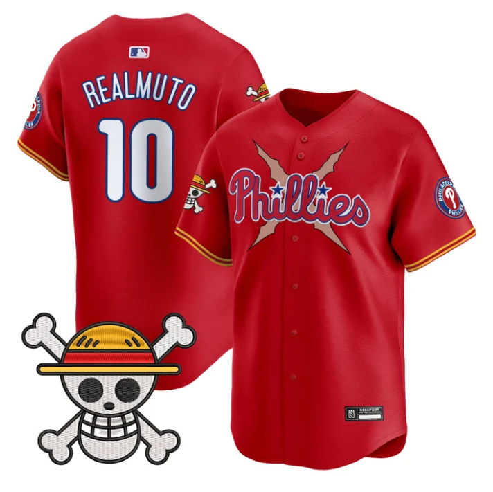 J.T.Realmuto Jersey #10 Philadelphia Phillies One Piece 2025 Stitched Red by My Store