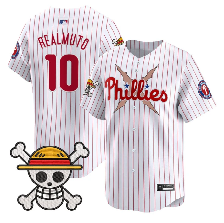 J.T.Realmuto Jersey #10 Philadelphia Phillies One Piece 2025 Stitched Stripes by My Store