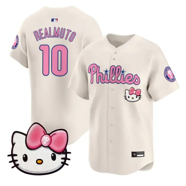 J.T.Realmuto Jersey #10 Philadelphia Phillies Hello Kitty Stitched by My Store
