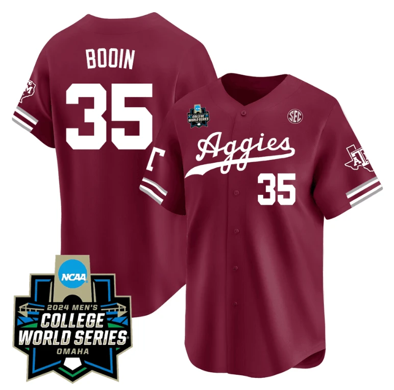 Jason Bodin Jersey #35 Texas AM Aggies 2024 College World Series Vapor Premier Limited NCAA Baseball Stitched Aggie Maroon by My Store