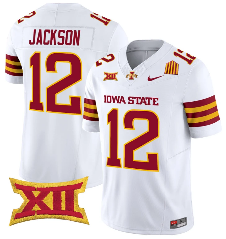 Jaylon Jackson Jersey #12 Iowa State Cyclones Vapor Limited College Football Stitched White by My Store