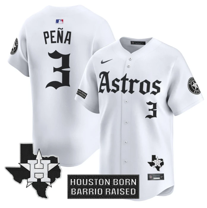 Jeremy Pena Jersey #3 Houston Astros Gothic Edition Vapor Premier Limited Stitched White by My Store