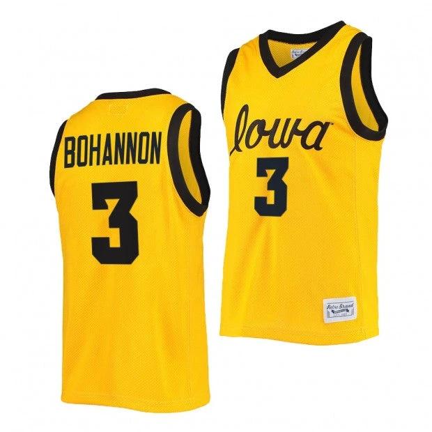 Jordan Bohannon Jersey #3 Iowa Hawkeyes Commemorative Classic Gold 2022 College Basketball by My store basketball