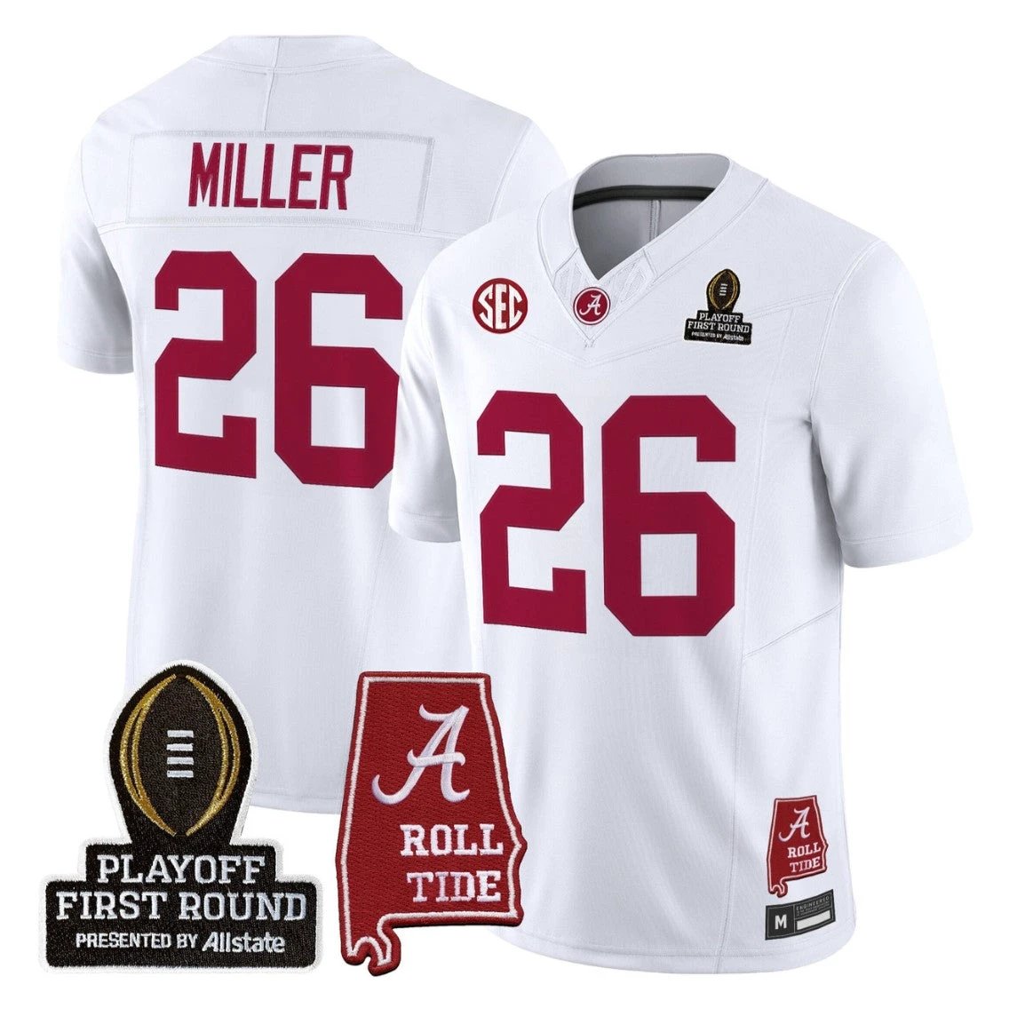 Jam Miller Jersey #26 Alabama Crimson 2025 Playoff First Round Stitched by My Store NCAA Football Jerseys