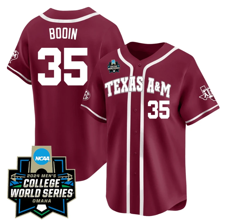 Jason Bodin Jersey #35 Texas AM Aggies 2024 College World Series Vapor Premier Limited NCAA Baseball Stitched Maroon Alternate by My Store