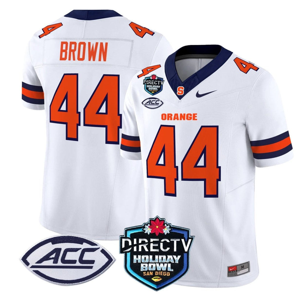 Jim Brown Jersey #44 Syracuse Orange 2025 Holiday Bowl Patch White by My Store
