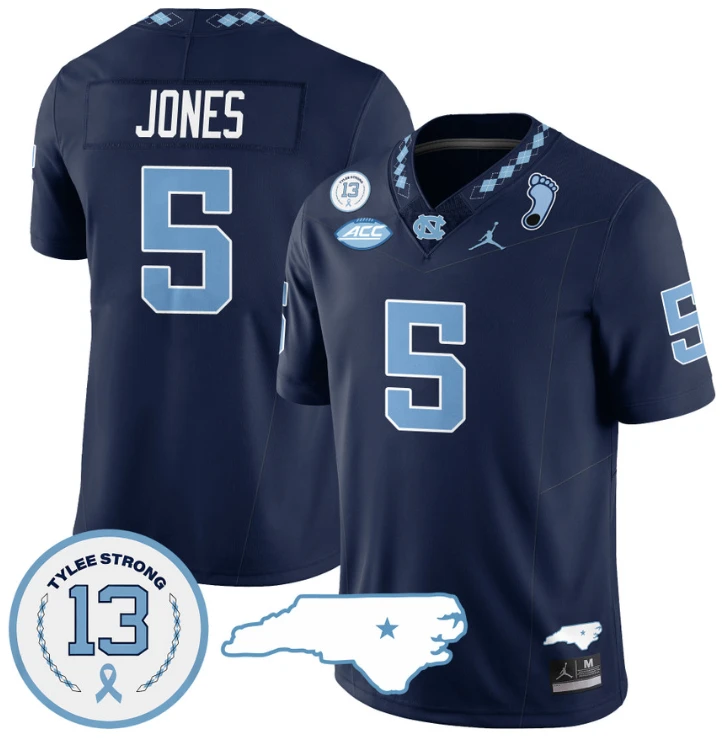 JJ Jones Jersey #5 North Carolina Tar Heels Vapor College Football Stitched Navy by My Store
