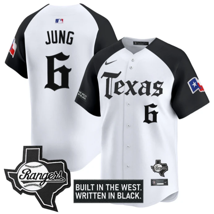 Josh Jung Jersey #6 Texas Rangers Gothic Frontier Edition Vapor Limited Stitched Alternate by My Store