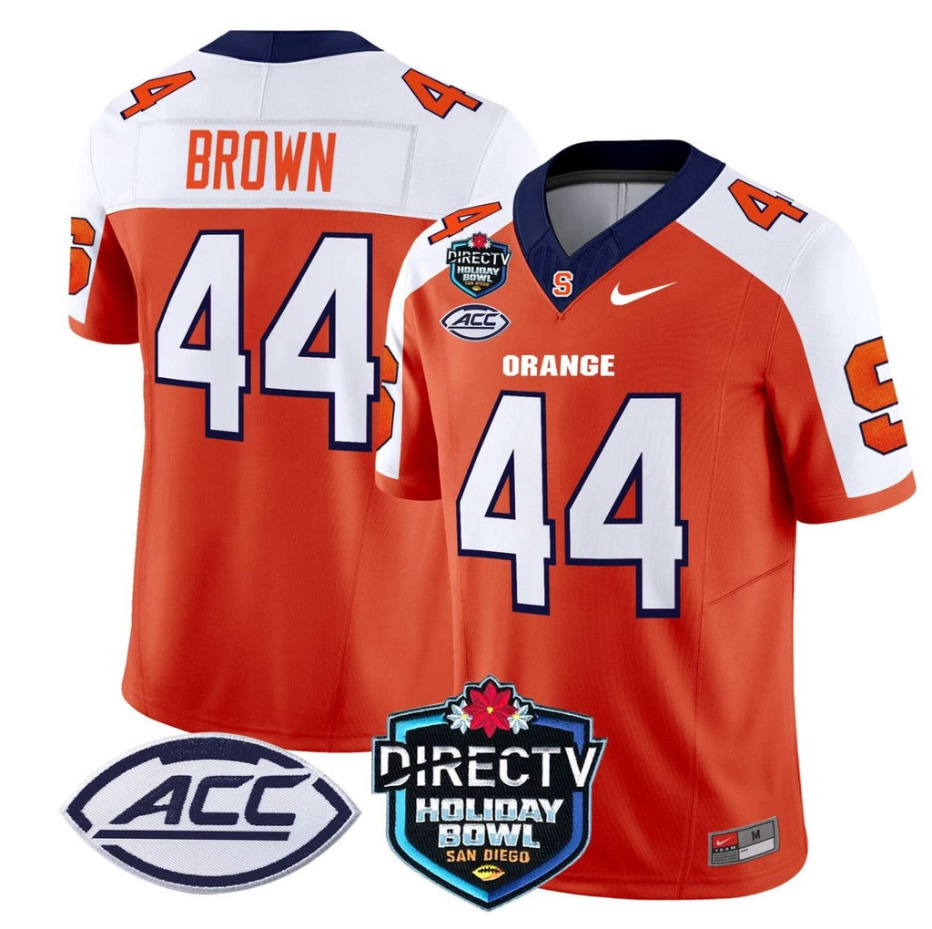 Jim Brown Jersey #44 Syracuse Orange 2025 Holiday Bowl Patch Orange Alternate by My Store