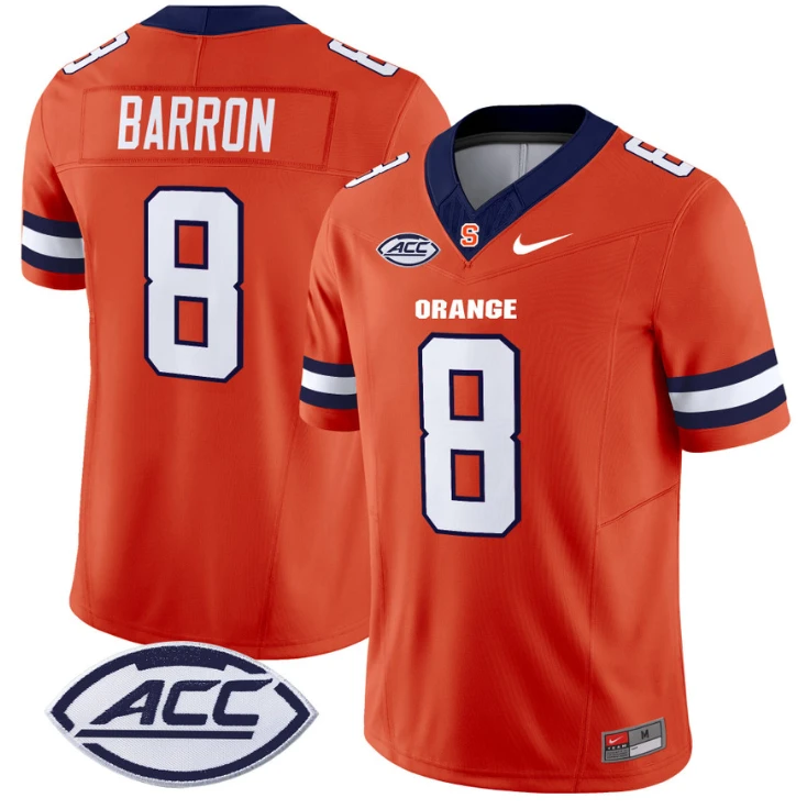 Justin Barron Jersey #8 Syracuse Orange Vapor Limited College Football Orange by My Store
