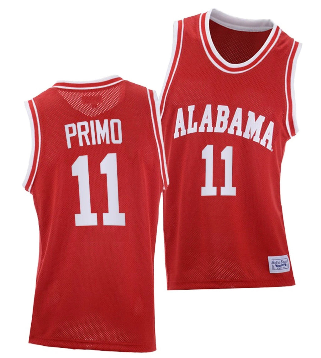 Joshua Primo Jersey Alabama Crimson Tide College Basketball Red Throwback #11 by My store basketball