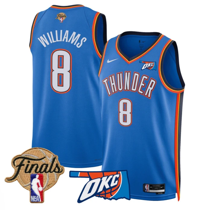 Jalen Williams Jersey # 8 Oklahoma City Thunder 2025 Finals Swingman Stitched Icon by My store basketball