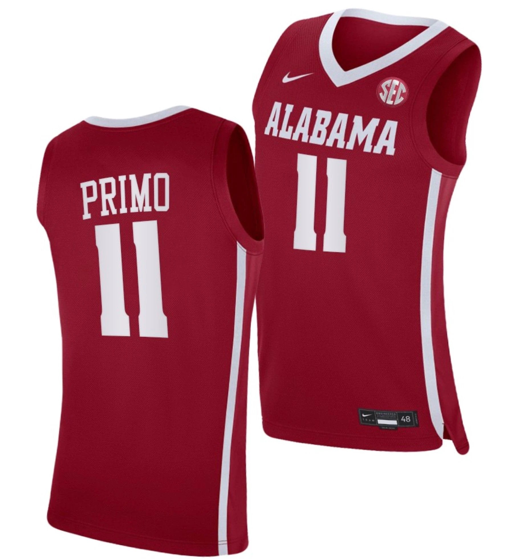 Joshua Primo Jersey Alabama Crimson Tide College Basketball Crimson #11 by My store basketball