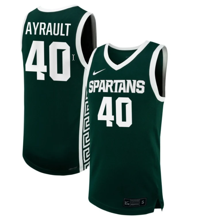 Julia Ayrault Jersey #40 Michigan State Spartans NIL Basketball Green by My store basketball
