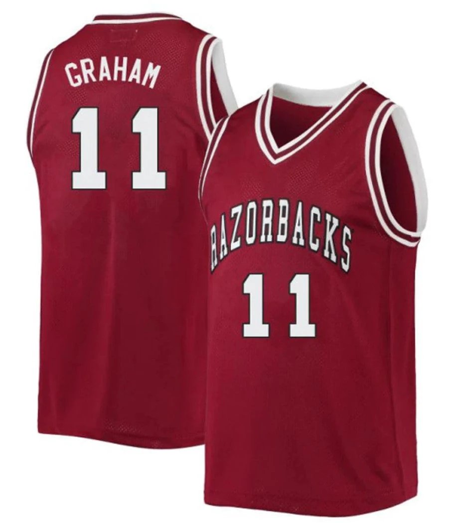 Jalen Graham Jersey Arkansas Razorbacks College Basketball #11 by My store basketball