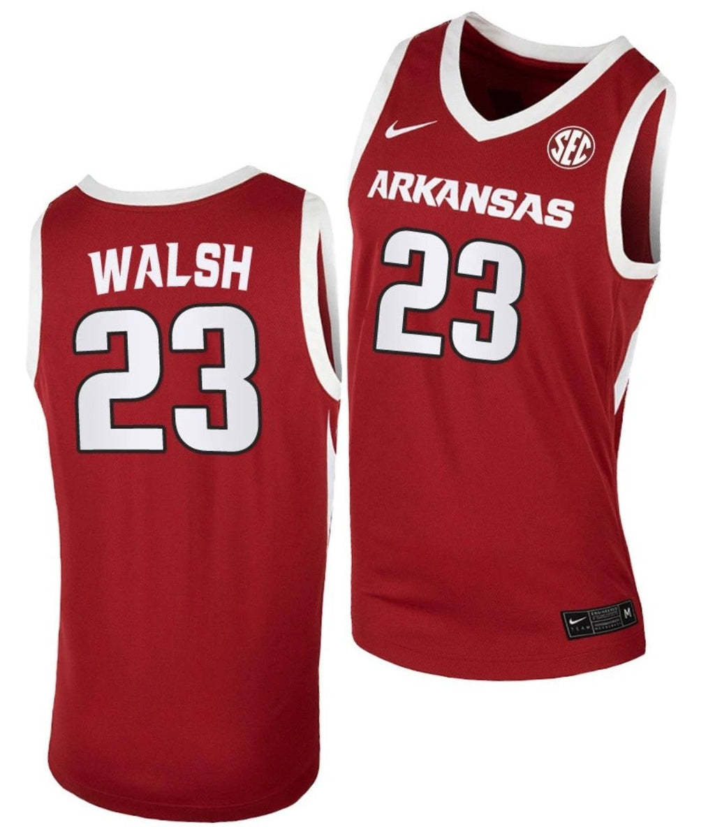 Jordan Walsh Jersey Arkansas Razorbacks College Basketball #23 by My store basketball