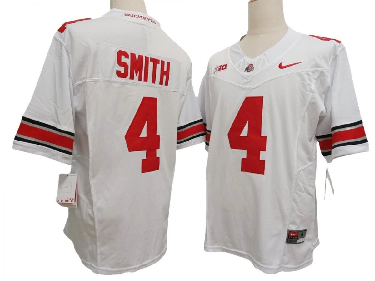Jeremiah Smith Jersey #4 Ohio State Buckeyes Vapor F.U.S.E. Football Limited White by My Store