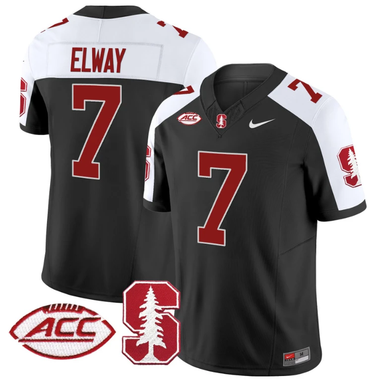 John Elway Jersey #7 Stanford Cardinal Vapor Limited College Football Stitched Black Alternate by My Store