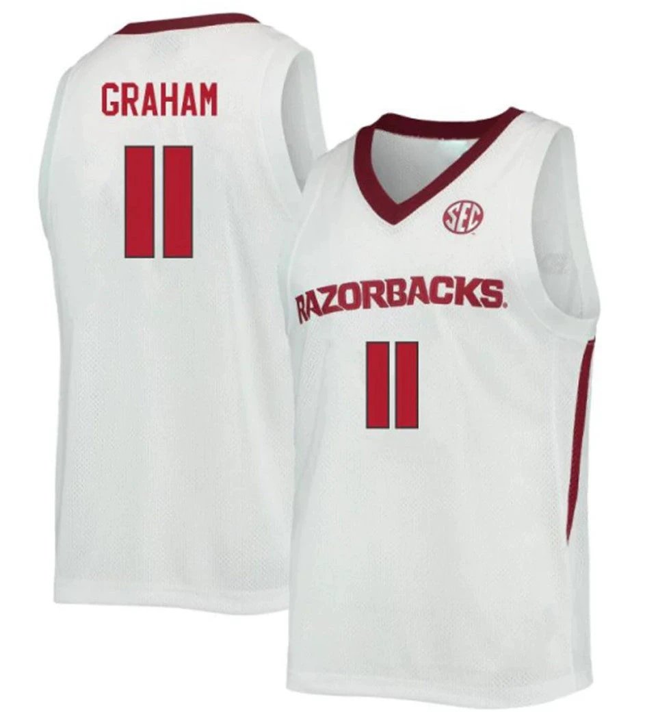 Jalen Graham Jersey Arkansas Razorbacks College Basketball #11 by My store basketball